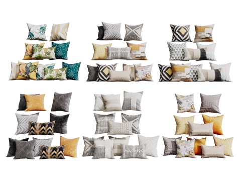 现代抱枕 沙发抱枕 装饰抱枕 抱枕组合su模型