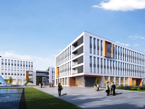 现代智能制造产业园 办公楼建筑su模型su模型