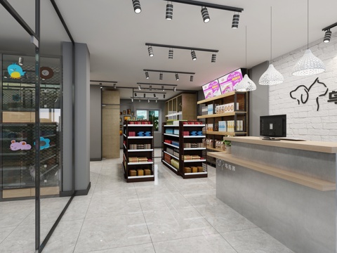  现代宠物店宠物医院3d模型 