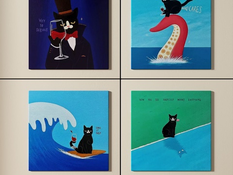  现代，简约，抽象，装饰画3d模型 