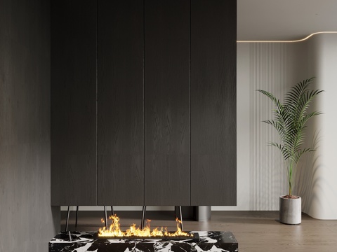 现代意式玄关隔断 入户鞋柜su模型