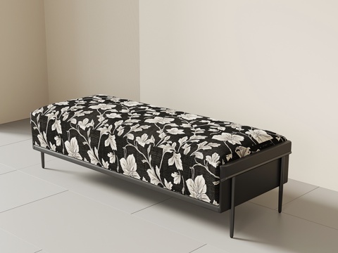 法式复古床尾凳 换鞋凳 沙发凳 长凳su模型