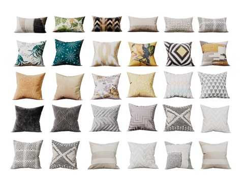 现代抱枕 沙发抱枕 装饰抱枕 抱枕组合su模型