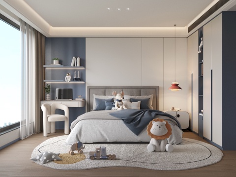 卧室 男孩房 儿童房su模型