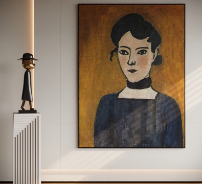 现代中古风装饰画su模型