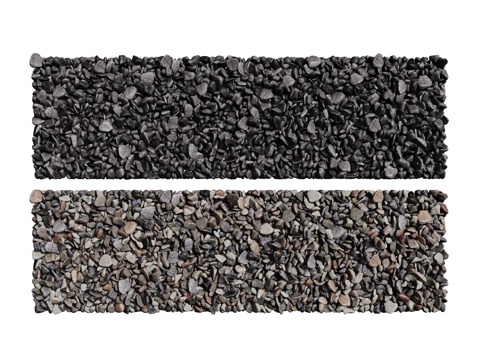 现代鹅卵石 石头石子 景观石  烁石碎石 铺面石子su模型