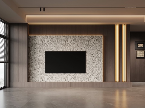  现代意式背景墙 电视背景墙3d模型 