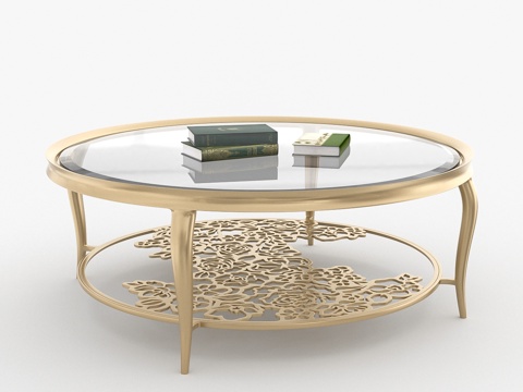  现代轻奢茶几摆件组合3d模型 