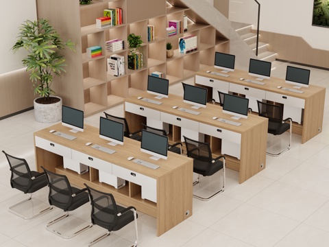  现代售楼处办公室 销售中心 财务中心3d模型 