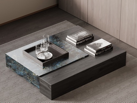 现代意式茶几su模型