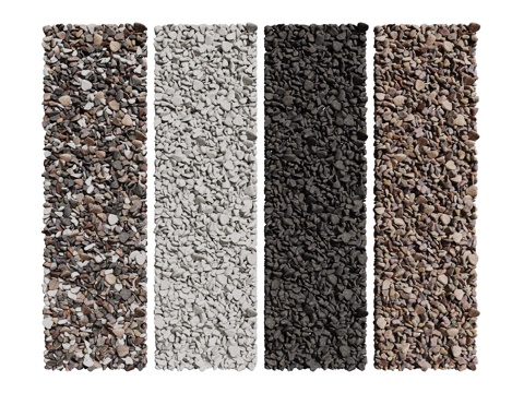 现代鹅卵石 石头石子 景观石  烁石碎石 铺面石子su模型