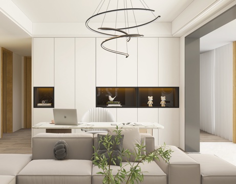  原木奶油风3d模型 