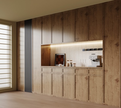 中古风餐边柜su模型