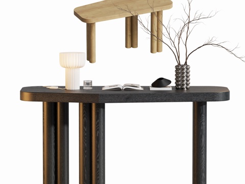 现代条案端景台su模型