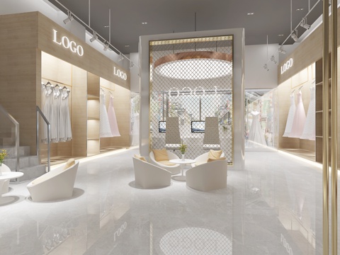 后现代婚纱店3d模型 