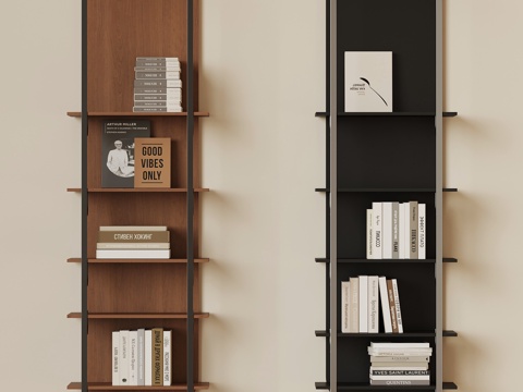 现代书架 壁挂书架 置物架su模型