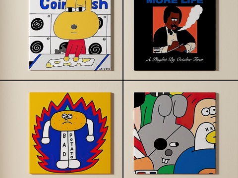  现代，简约，抽象，装饰画3d模型 