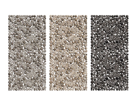 现代鹅卵石 石头石子 景观石  烁石碎石 铺面石子su模型