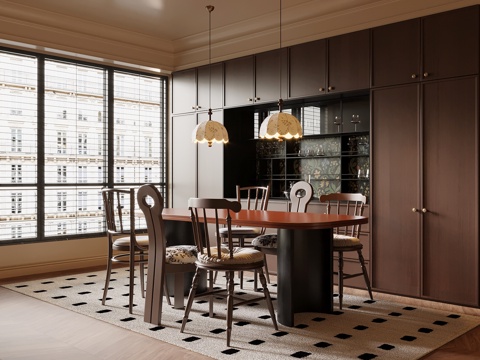 法式餐厅su模型