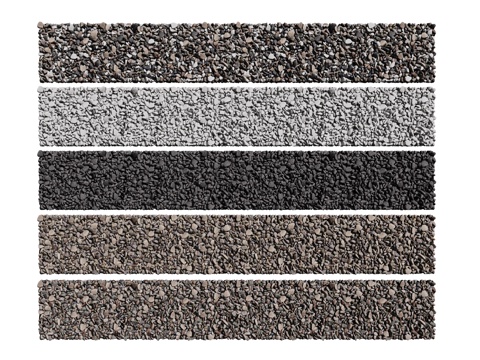 现代鹅卵石 石头石子 景观石  烁石碎石 铺面石子su模型