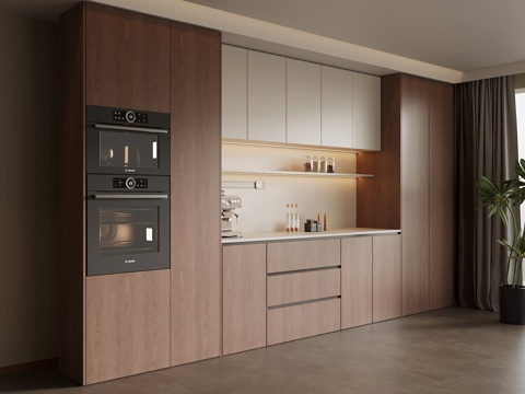 中古风餐边柜su模型