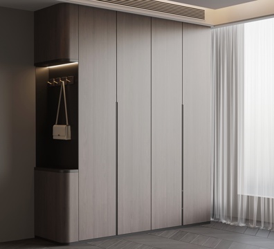 现代意式衣柜su模型