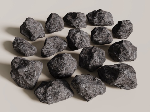 现代石头石块 景观石 岩石 碎石 石头组合su模型