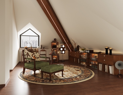 现代简约阁楼3d模型