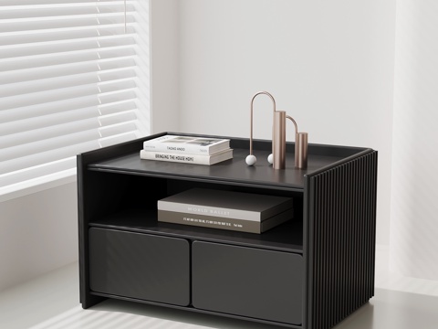 现代意式床头柜su模型