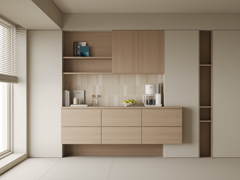 现代酒柜餐边柜su模型