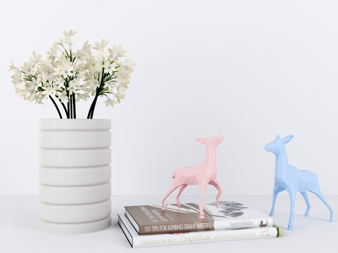  北欧创意鹿摆件3d模型 