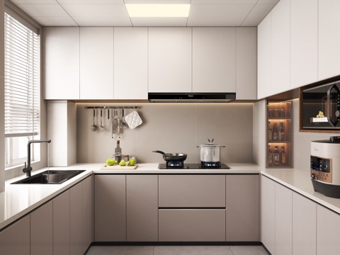  现代厨房3d模型 