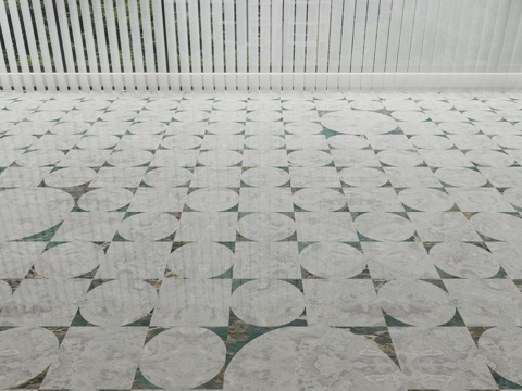  现代石材地面拼花3d模型 