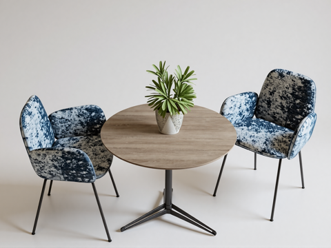 现代休闲桌椅su模型