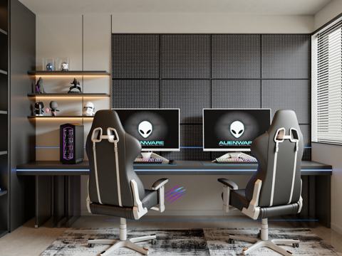 现代电竞房su模型