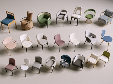 轻奢单人沙发 轻奢休闲椅子su模型