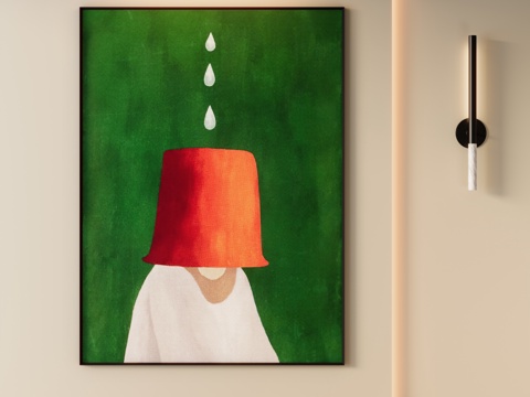 现代抽象人物挂画su模型