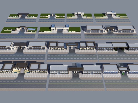 商业街 大门 入口 商业su模型