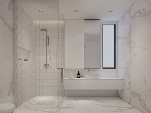  现代卫生间3d模型 