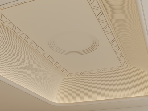  现代古典天花吊顶3d模型 