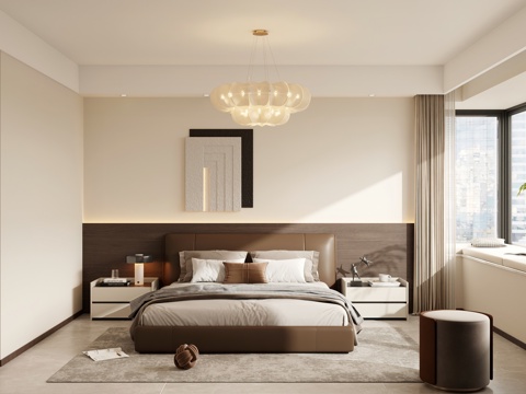  意式卧室 卫生间 浴缸 衣柜3d模型 