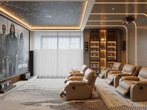 网红KTV  影音室su模型