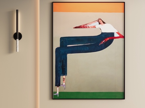 现代抽象人物挂画su模型