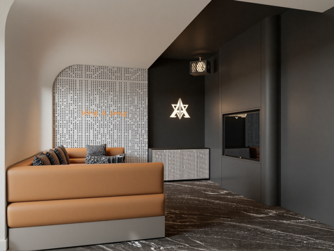 网红KTV  影音室su模型