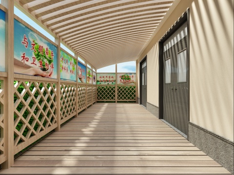  现代日景仓库3d模型 