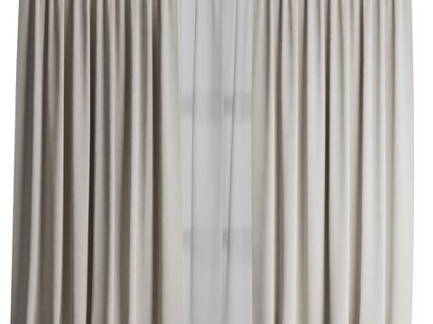 带窗帘盒的窗帘3d模型