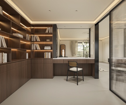  法式复古书房3d模型 