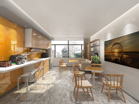 北欧办公室茶水间3d模型