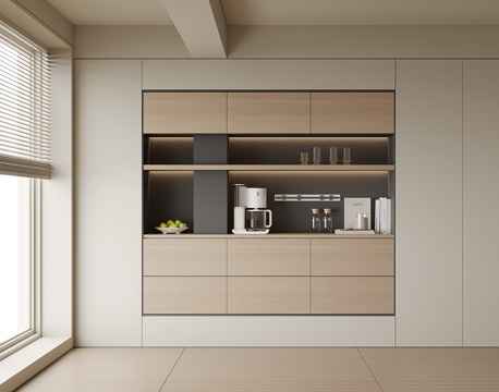 现代酒柜餐边柜su模型