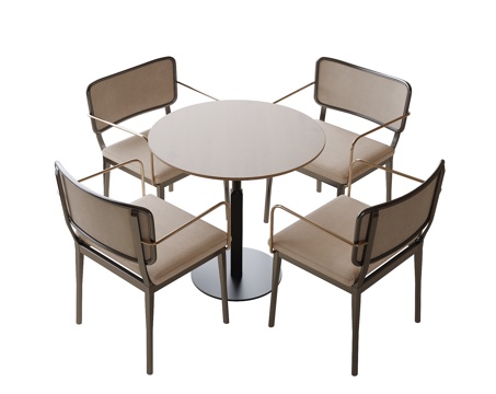 现代洽谈桌椅 休闲桌椅 咖啡桌椅su模型